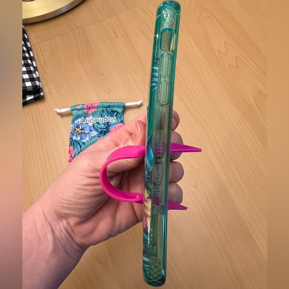 Loopy Cases i11/i10 Clear Sea Glass Floral 6.1 Lefty Phone Case with Storage Bag - Picture 6 of 7